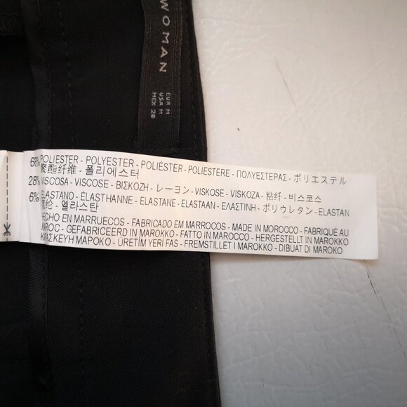 NWT Zara Women Size Medium Ladies Black Straight Leg Pants - Picture 8 of 14